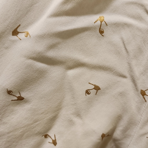 Alex and Parker Withe with Golden Shoes Tie Neck Boho Blouse size L - Picture 4 of 12